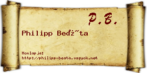 Philipp Beáta névjegykártya